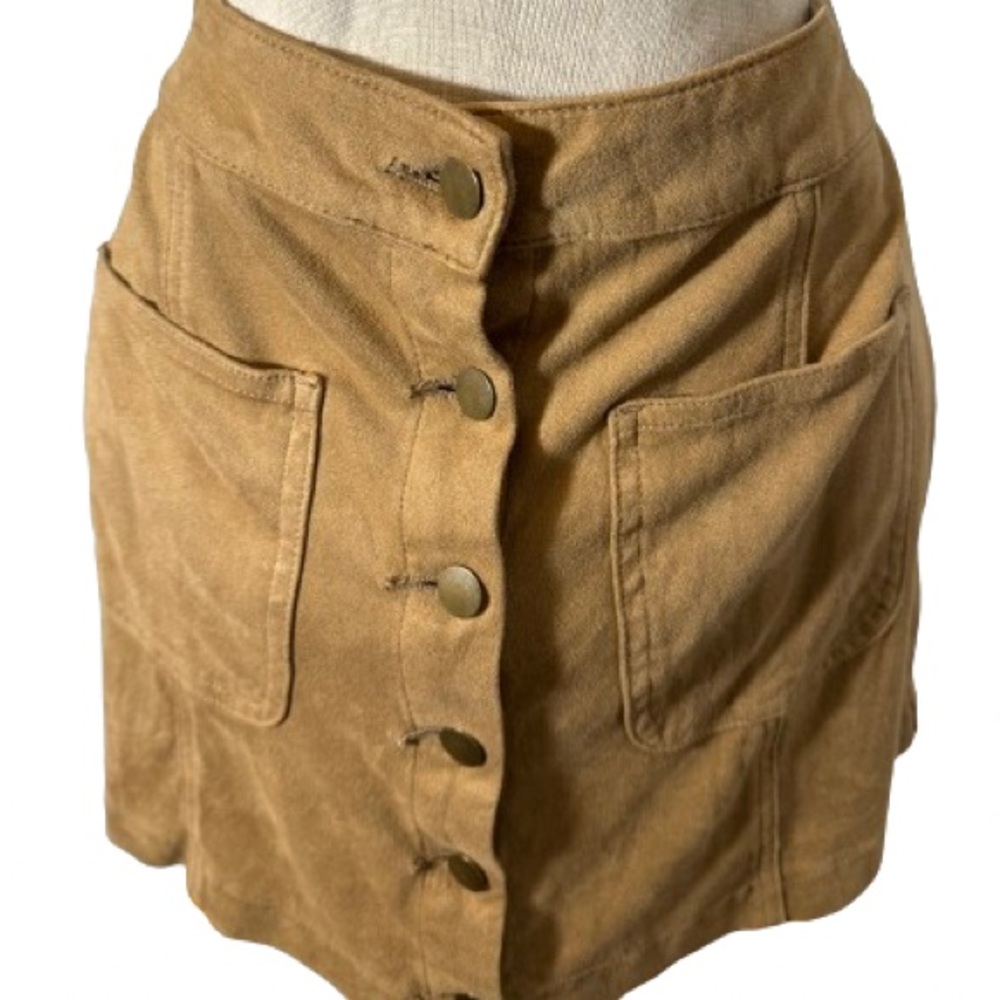 Button Down Front A-Line Mini Skirt Size Small